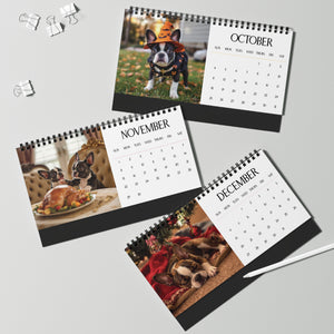 Darling Frenchie Puppy 2026 Desk Calendar Cute Puppy Desktop Calendar Dog Lover Gift Pet Desk Decor Cute Animal Desk Accessory Birthday Gift for Dog Mom