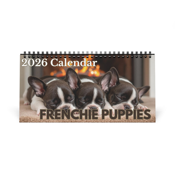 Darling Frenchie Puppy 2026 Desk Calendar Cute Puppy Desktop Calendar Dog Lover Gift Pet Desk Decor Cute Animal Desk Accessory Birthday Gift for Dog Mom