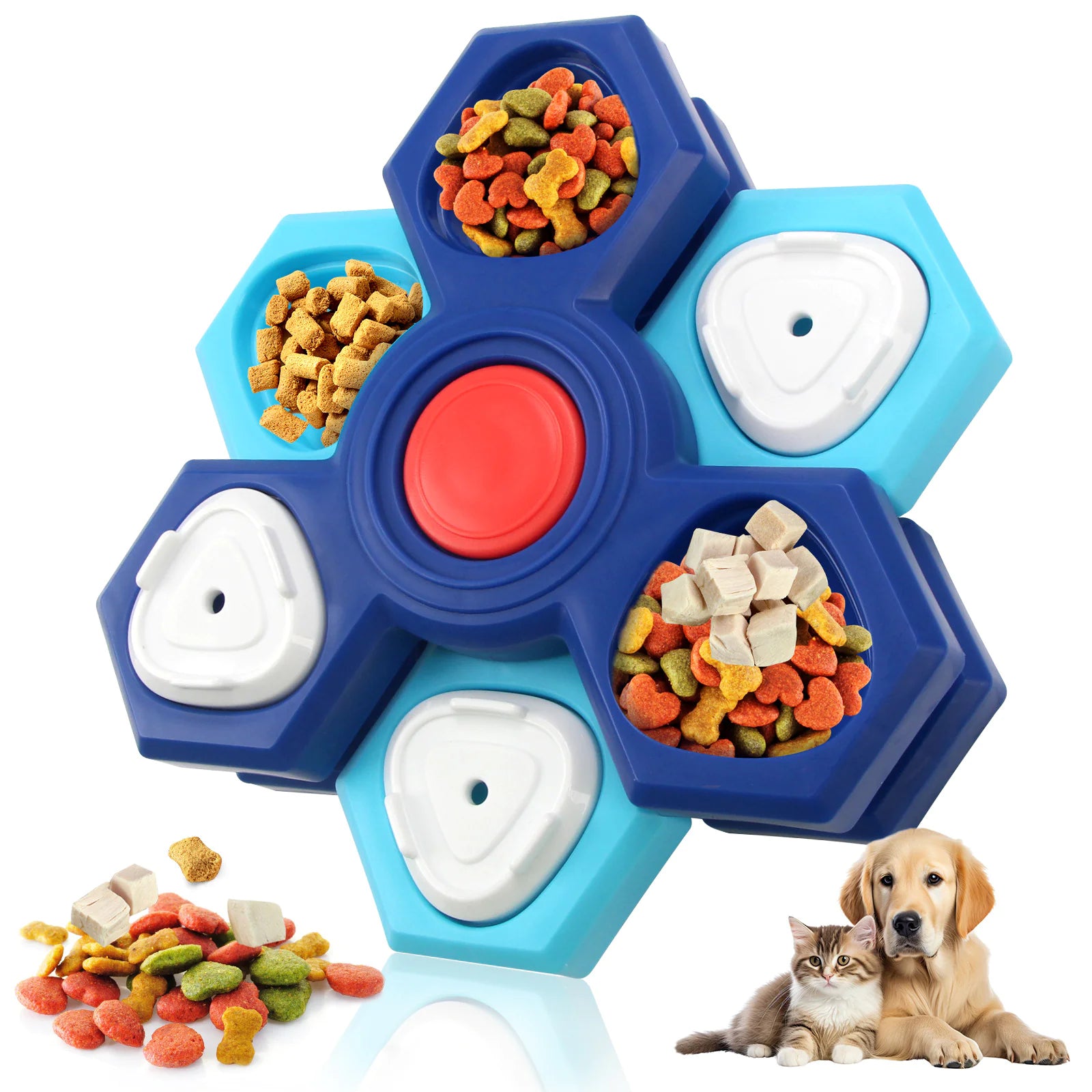 Interactive Dog Treat Geometric Puzzle Toy| Multilayer Dog Puzzle Feeder