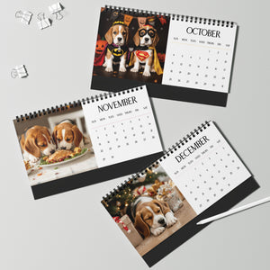 2026 Monthly Desktop Beagle Puppy Calendar Floppy Ears & Sweet Eyes Desktop Calendar Dog Lover Gift Beagle Mom Present Cute Pet Desk Accessory