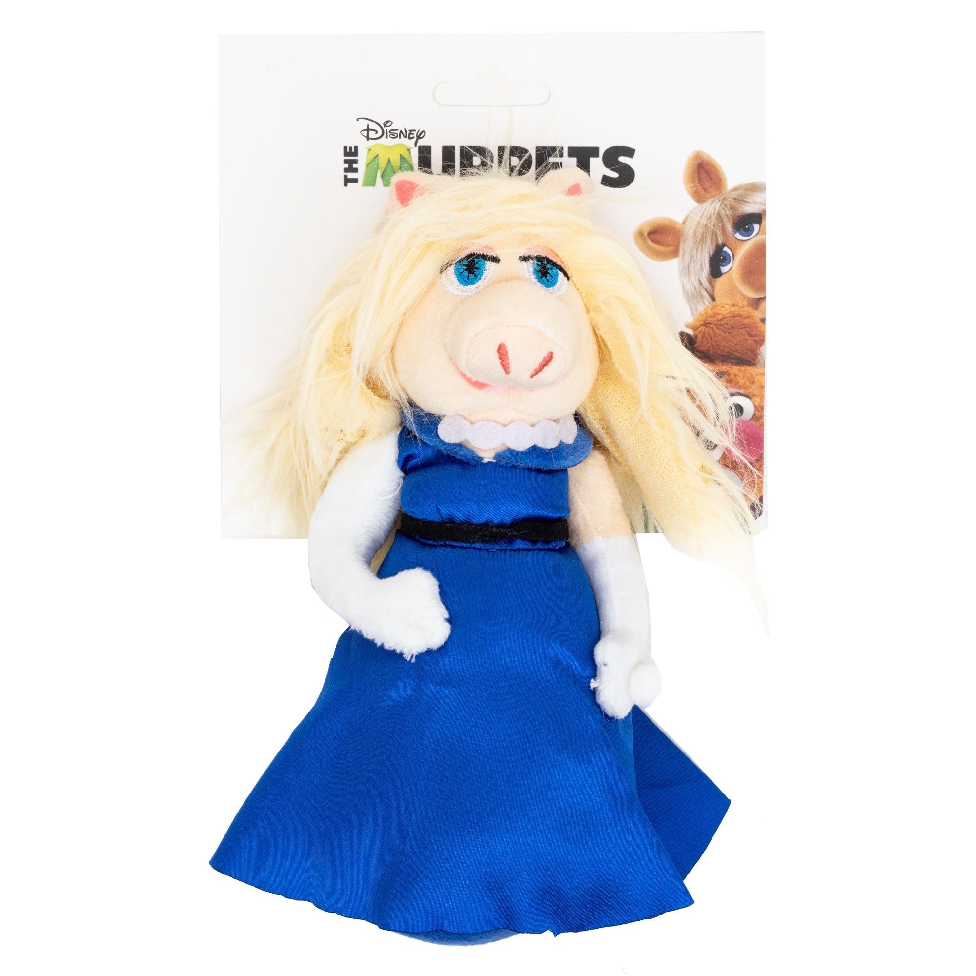 Muppets Miss Piggy Squeaker Plush - The Muppets Miss Piggy Blue Gown Full Body Pose