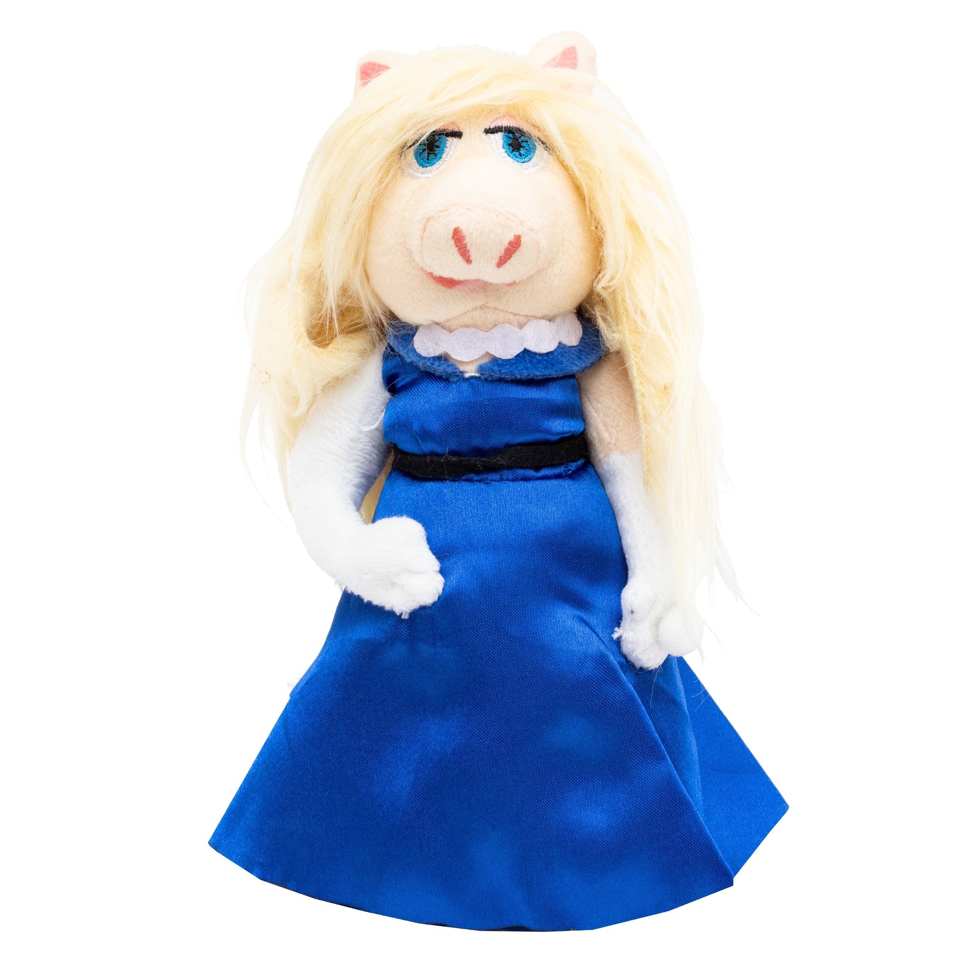 Muppets Miss Piggy Squeaker Plush - The Muppets Miss Piggy Blue Gown Full Body Pose