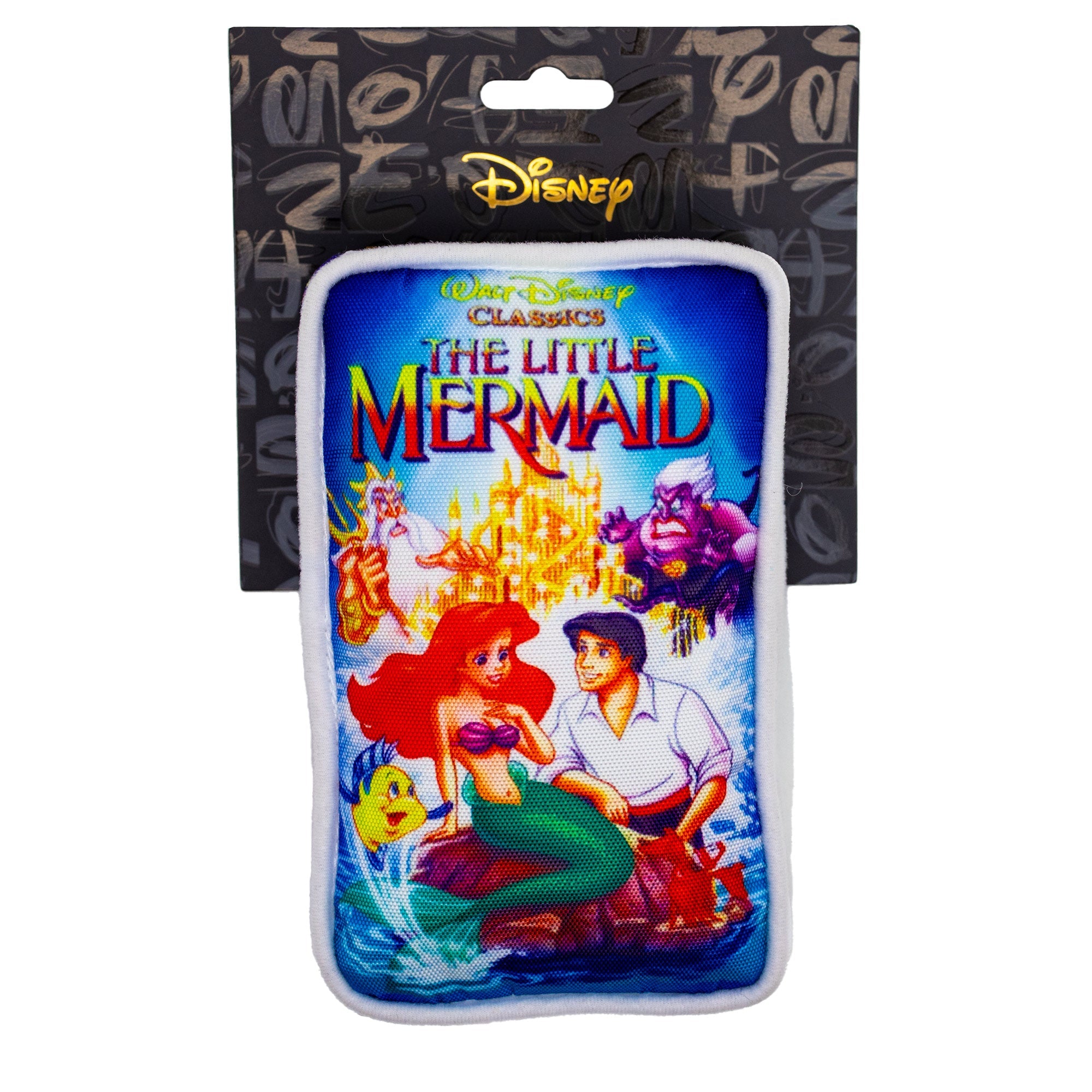 The Little Mermaid VHS Squeaker Plush Dog Toy - Disney The Little Mermaid VHS Tape Replica