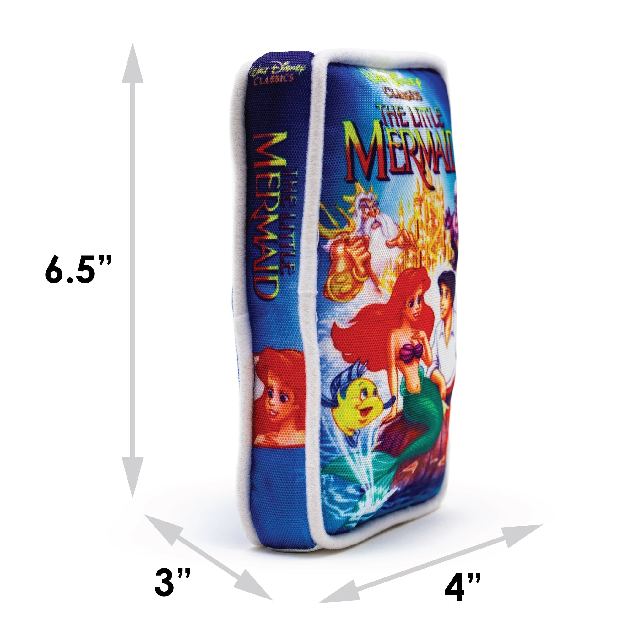 The Little Mermaid VHS Squeaker Plush Dog Toy - Disney The Little Mermaid VHS Tape Replica