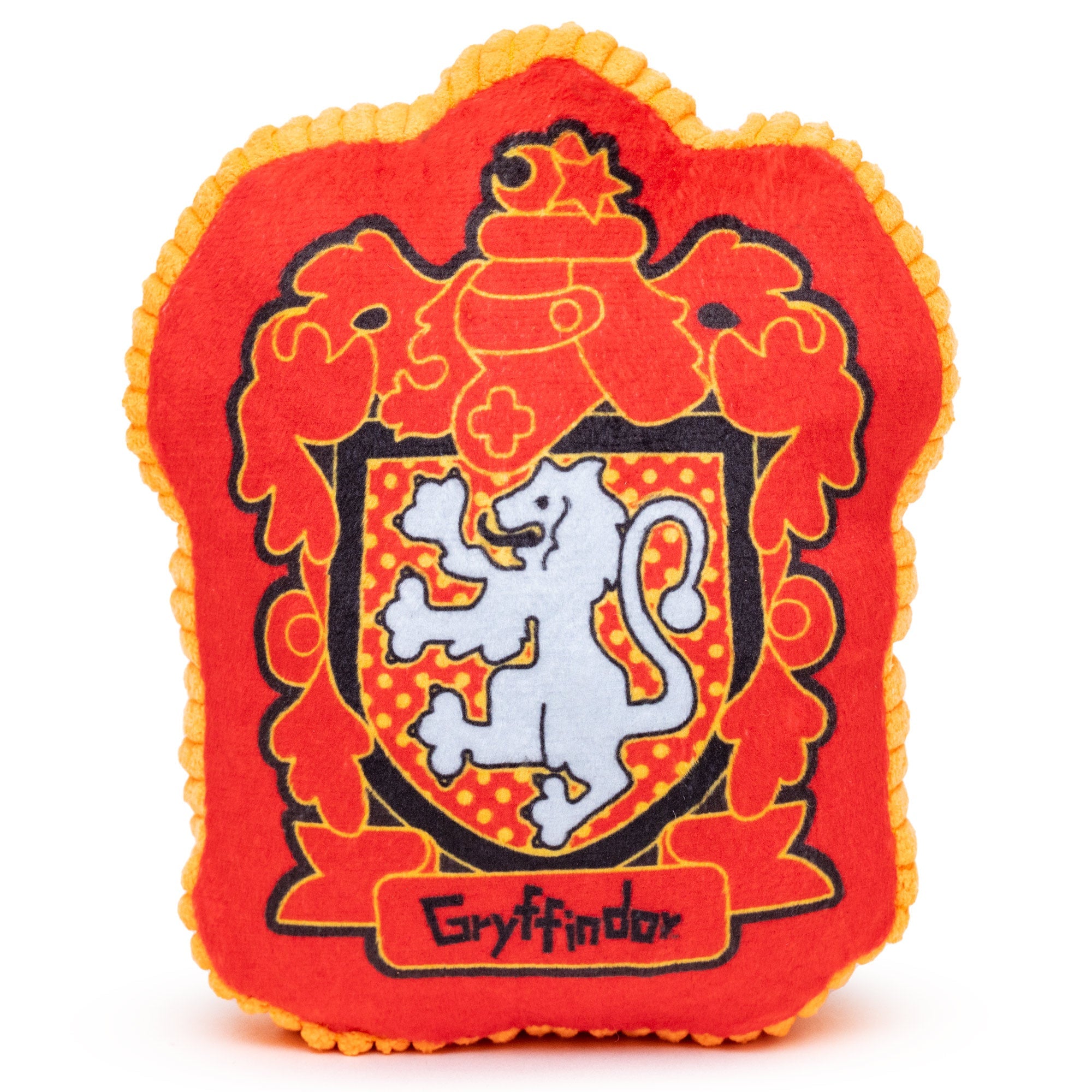 Harry Potter Gryffindor  Dog Toy Squeaker Plush - Harry Potter Gryffindor Lion Charm Crest Red