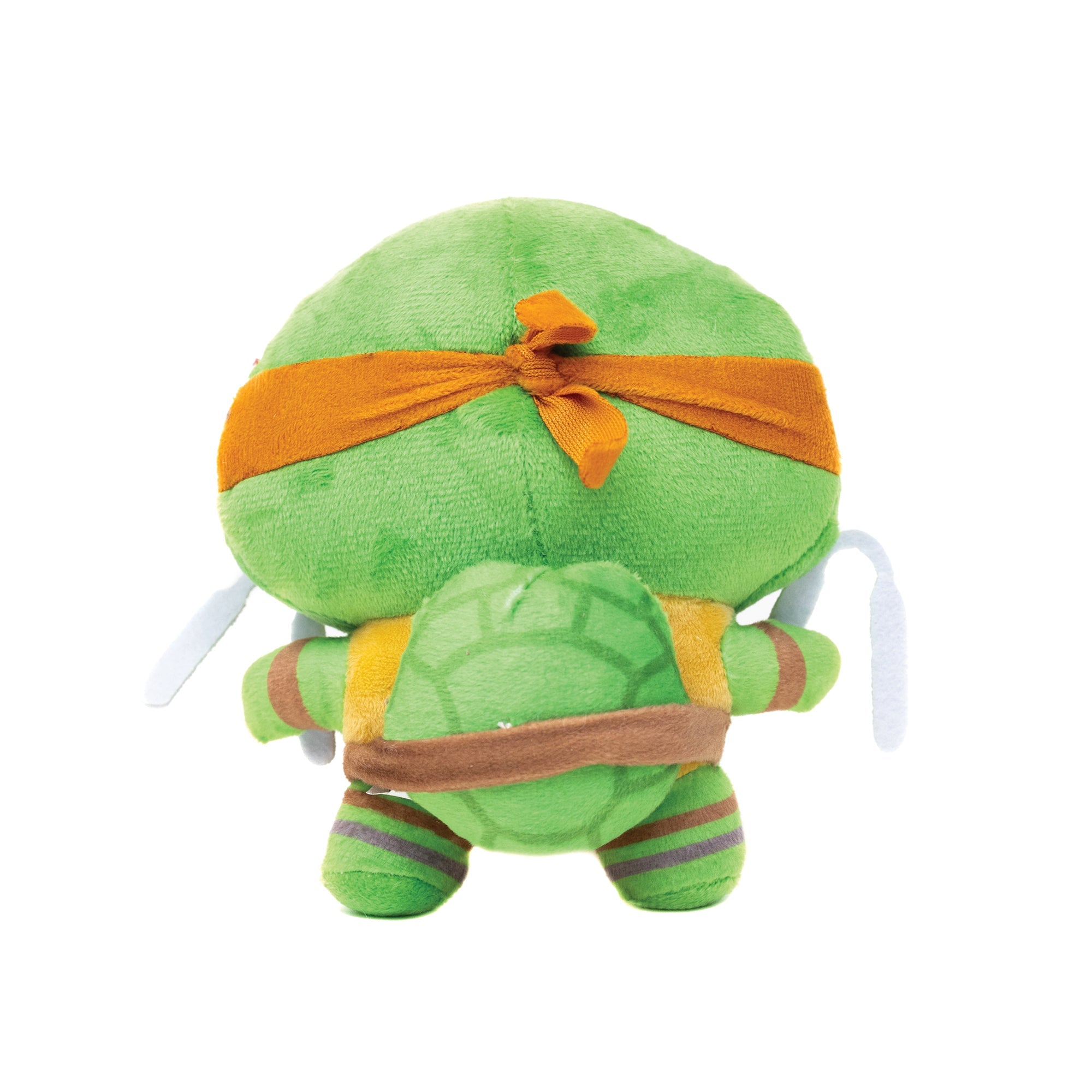 TMNT Michelangelo Squeaker Plush Dog Toy - Teenage Mutant Ninja Turtles Michelangelo Full Body Nunchucks Pose Orange