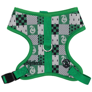 Harry Potter Dog Harness -  Slytherin Checker Green/Gray