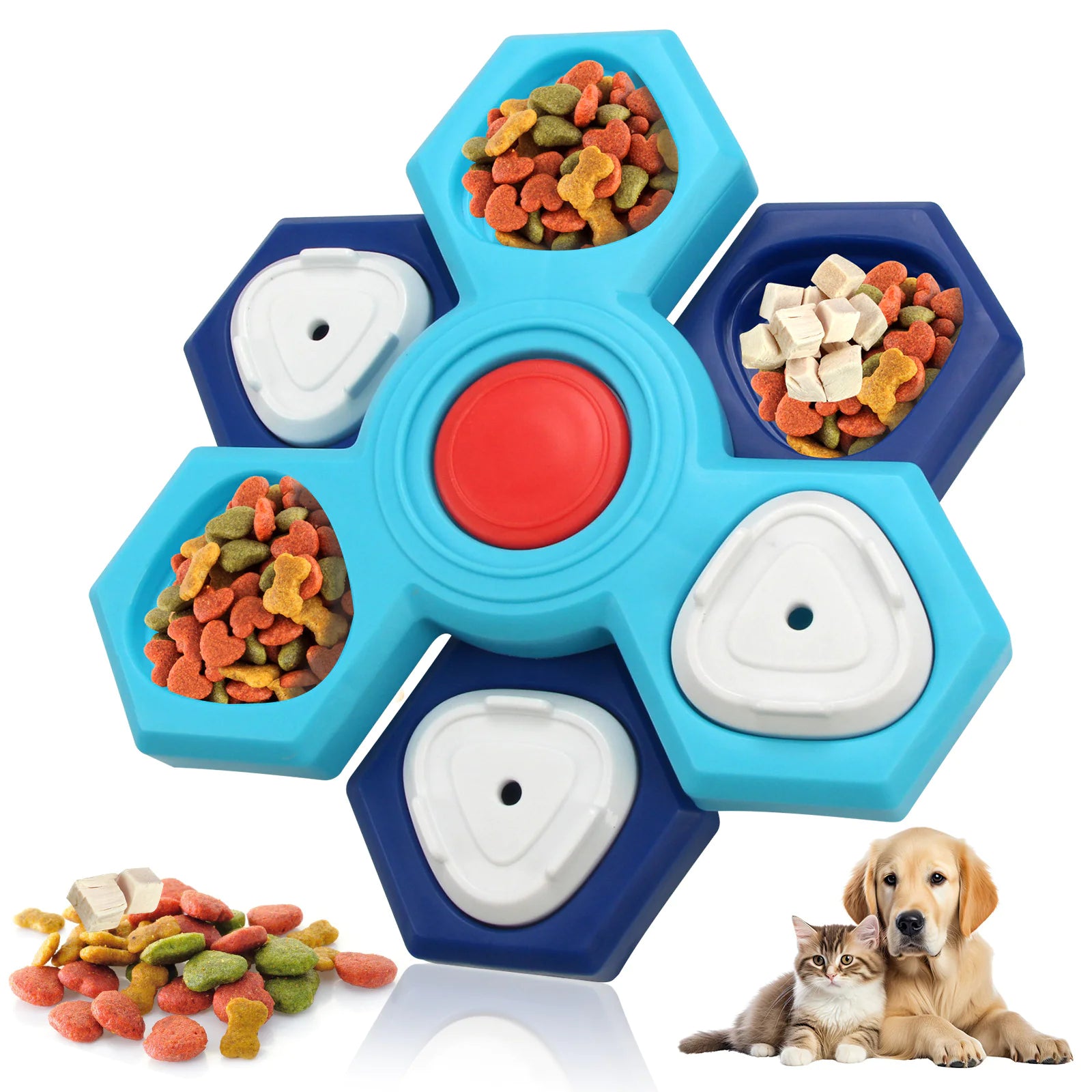Interactive Dog Treat Geometric Puzzle Toy| Multilayer Dog Puzzle Feeder