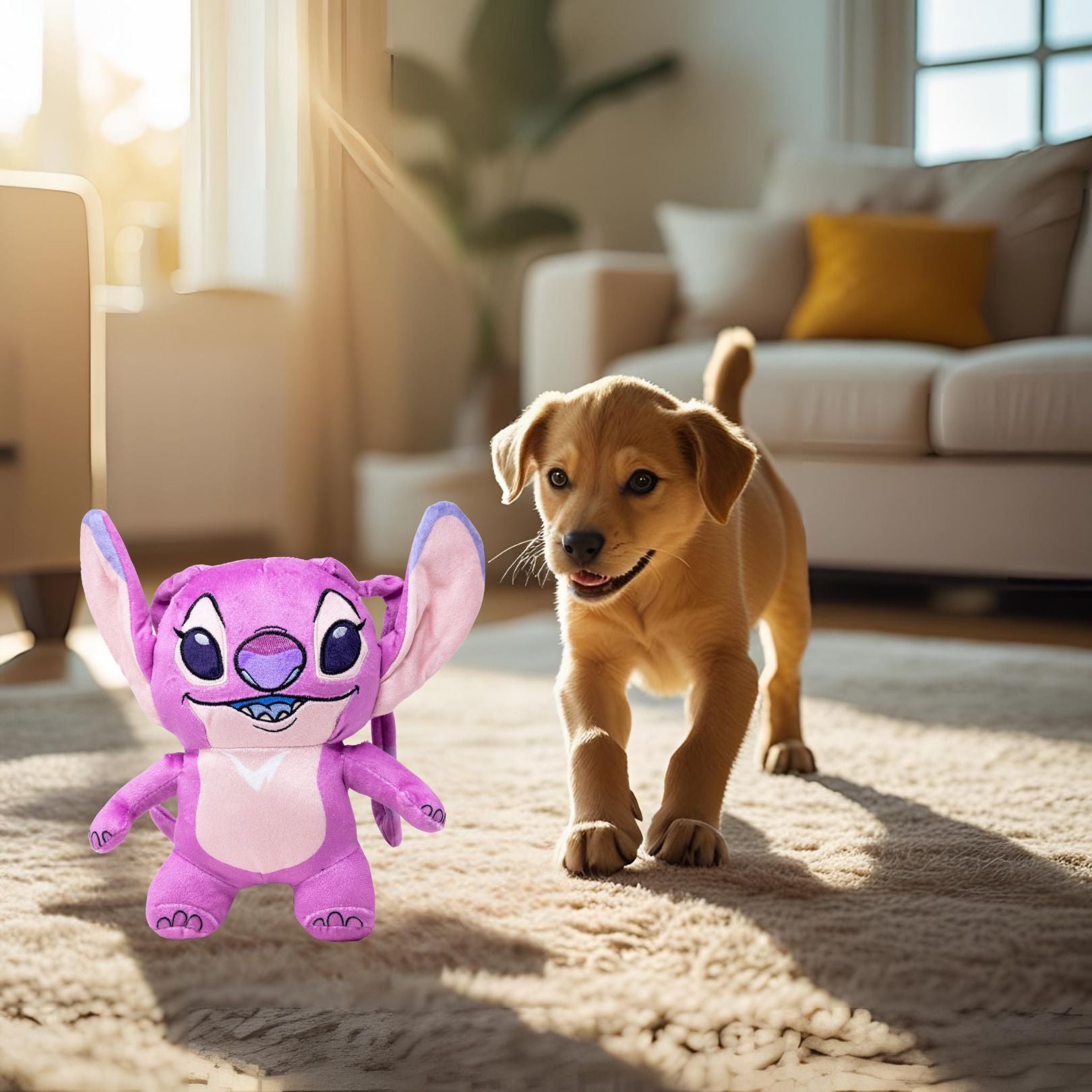 Disney's Stitch Angel Squeaker Plush - Lilo and Stitch Angel Smiling | Dog Toy