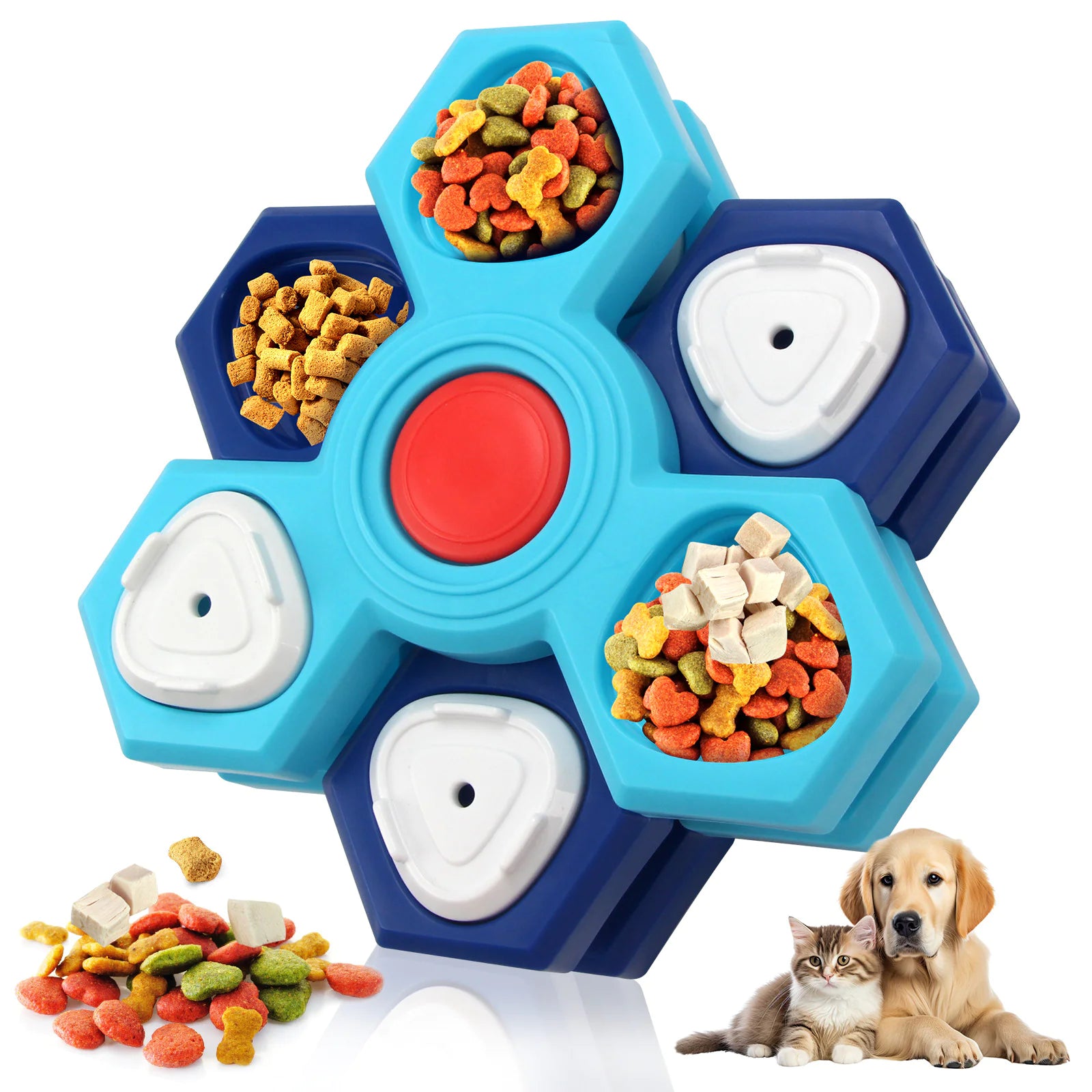 Interactive Dog Treat Geometric Puzzle Toy| Multilayer Dog Puzzle Feeder