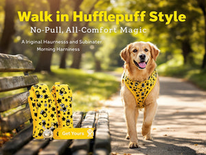 Harry Potter Dog Harness - Hufflepuff Checker Yellow/Black