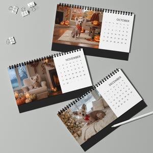Bare Beauty Chinese Crested Calendar 2026 Hairless Dog Desk Calendar Dog Lover Gift Desktop Calendar Dog Mom Gift Stocking Stuffer