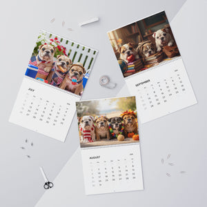 Bulldog Puppy Antics 2026 Wall Calendar – Full Size Seasonal Dog Photography Dog Mom Gift Office Party Gift Bulldog Lover Calendar Pet Calendar