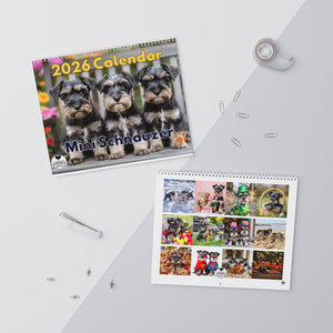2026 Mini Schnauzer Moments Wall Calendar – 11"x8.5" and 14”x11” Full Size Seasonal Dog Photography