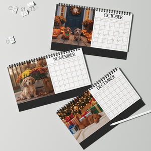 Doxie Desk Calendar Office Decor Dog Lover Gift Idea Secret Santa Present 2027 Monthly Planner Puppy Photography Cute Doxie Tent Calendar