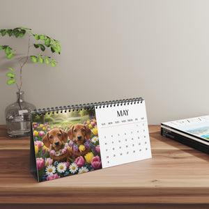 Doxie Puppy Desk Calendar Dog Mom Stocking Stuffer Cute Puppy Desktop Dachshund Puppy Dog Lover Gift Pet Desk Decor  Gift Grandma