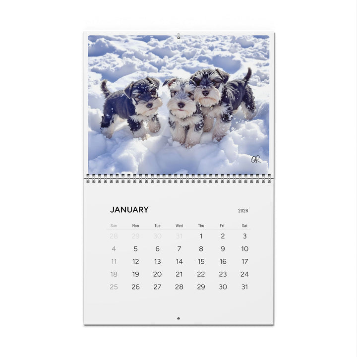 2026 Mini Schnauzer Moments Wall Calendar – 11"x8.5" and 14”x11” Full Size Seasonal Dog Photography