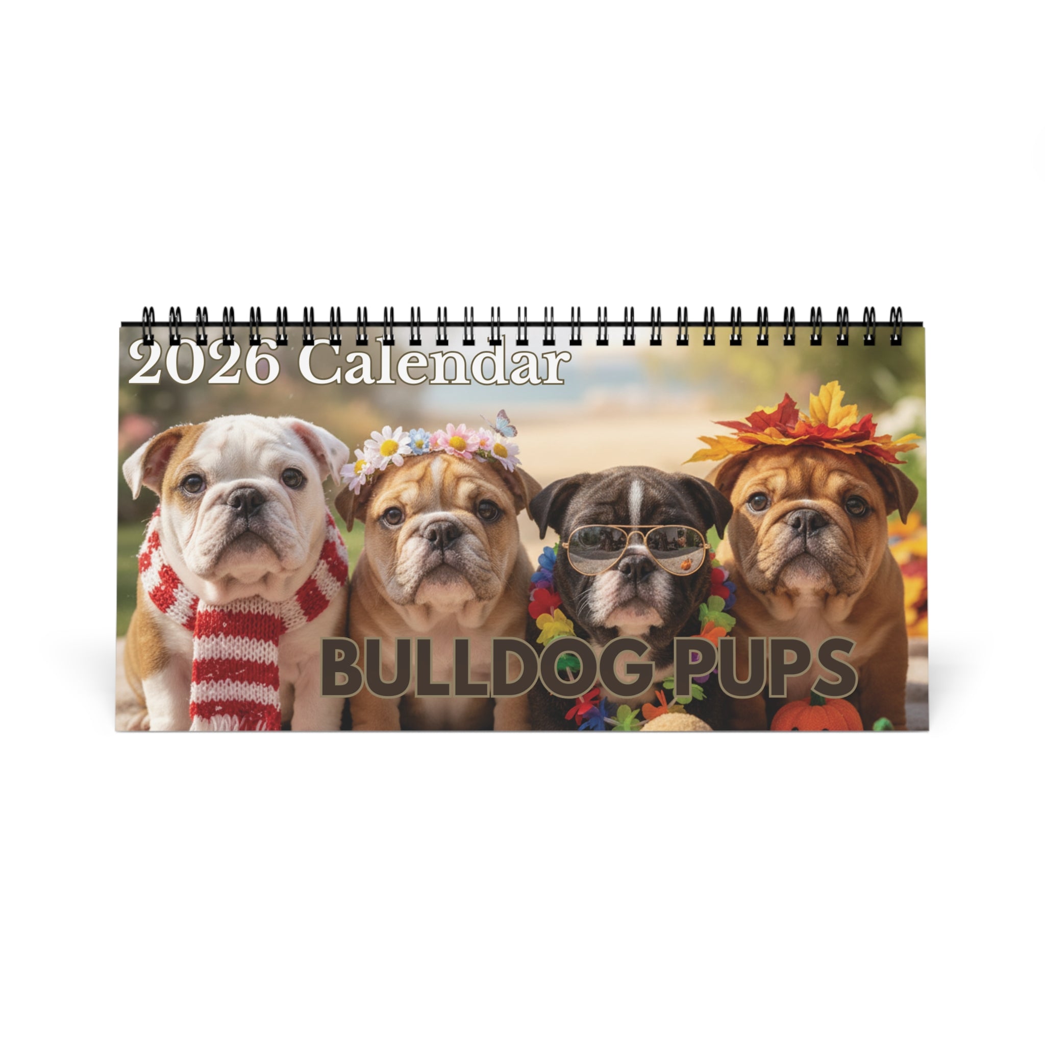 Bulldog Puppy Desktop Calendar 2026 Ugly Cute Bulldog Puppies, Monthly Wall Calendar, Printable & Digital Download, Dog Lover Gift