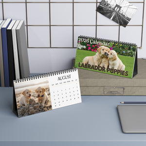 2026 Labrador Puppy Desk Calendar Cute Puppy Desktop Calendar Dog Lover Gift Pet Desk Decor Cute Animal Desk Accessory Birthday Gift for Dog Mom