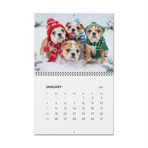 Bulldog Puppy Antics 2026 Wall Calendar – Full Size Seasonal Dog Photography Dog Mom Gift Office Party Gift Bulldog Lover Calendar Pet Calendar