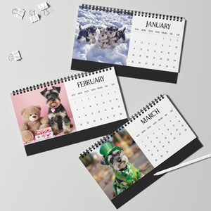 2026 Mini Schnauzer Desk Calendar Cute Puppy Desktop Calendar Dog Lover Gift Pet Desk Decor Cute Animal Desk Accessory Birthday Gift for Dog Mom