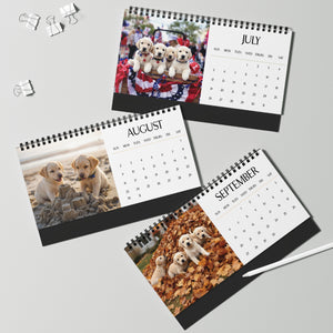 2026 Labrador Puppy Desk Calendar Cute Puppy Desktop Calendar Dog Lover Gift Pet Desk Decor Cute Animal Desk Accessory Birthday Gift for Dog Mom