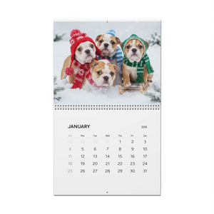 Bulldog Puppy Antics 2026 Wall Calendar – Full Size Seasonal Dog Photography Dog Mom Gift Office Party Gift Bulldog Lover Calendar Pet Calendar