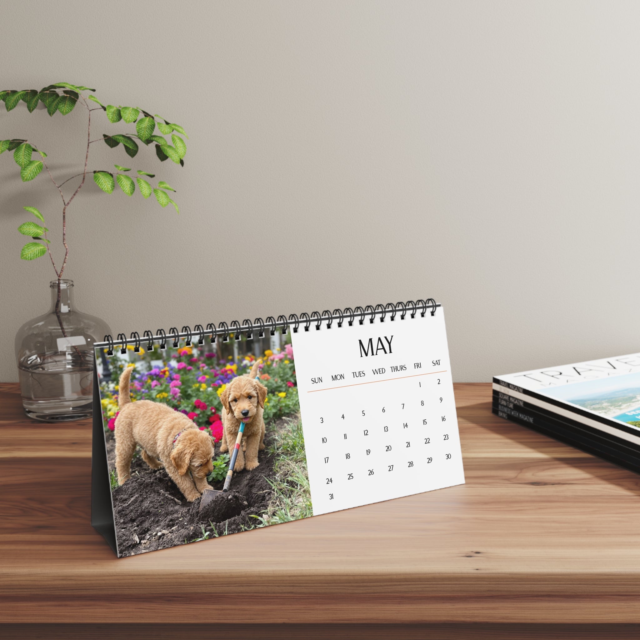 Goldendoodle Puppy Calendar 2026 Desk Calendar Cute Dog Gift Goldendoodle Lover Doodle Dog Calendar Puppy Desk Decor