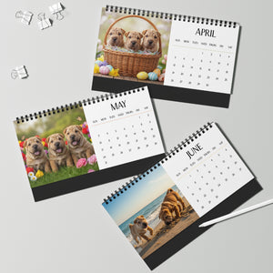 Shar Pei Puppy Calendar 2026 Desk Calendar Cute Dog Gift Pei Pei Lover Doodle Dog Calendar Puppy Desk Decor Stocking Stuffer