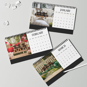 German Shepherd Puppy Love Calendar 2026 Monthly Desk Calendar Cute Dog Gift Shepherd Lover Dog Calendar Puppy Desk Decor