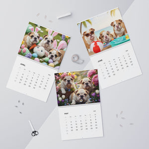 Bulldog Puppy Antics 2026 Wall Calendar – Full Size Seasonal Dog Photography Dog Mom Gift Office Party Gift Bulldog Lover Calendar Pet Calendar