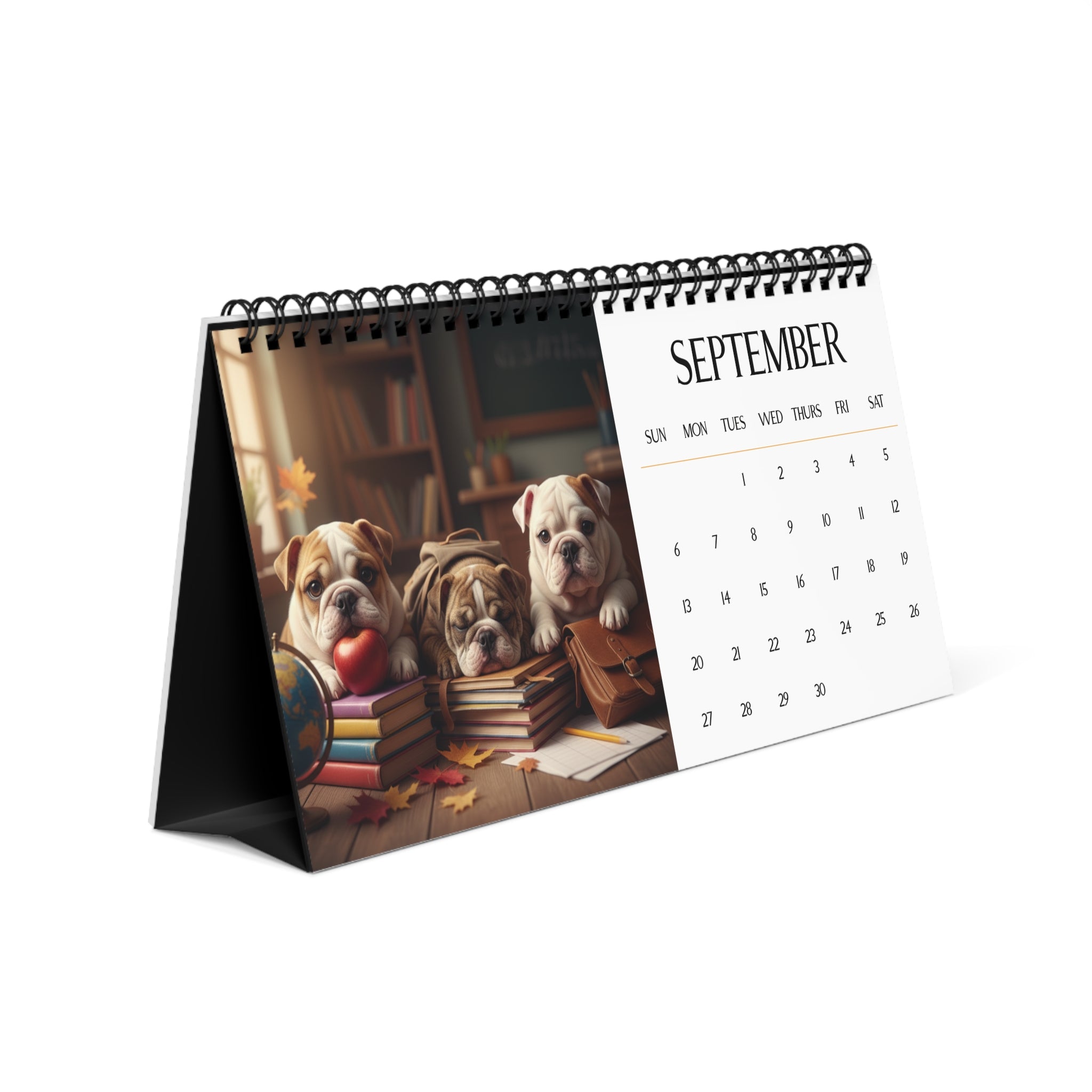 Bulldog Puppy Desktop Calendar 2026 Ugly Cute Bulldog Puppies, Monthly Wall Calendar, Printable & Digital Download, Dog Lover Gift