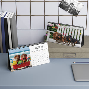 2026 Dachshund Puppy Desk Calendar Cute Puppy Desktop Doxie Puppy Calendar Dog Lover Gift Pet Desk Decor Cute Animal Desk Accessory Birthday Gift for Dog Mom