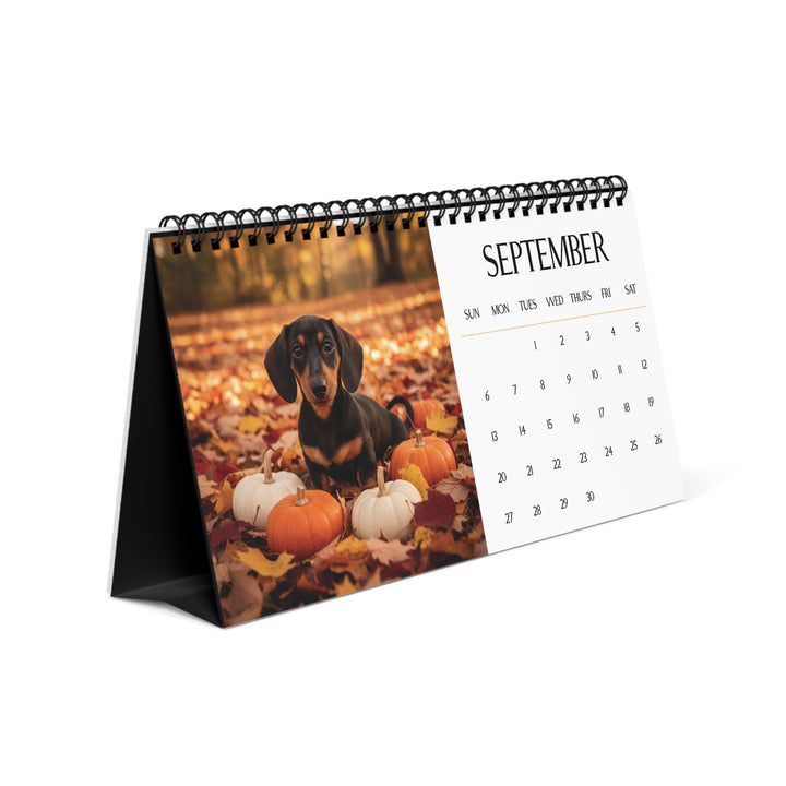 2026 Dachshund Puppy Desk Calendar Cute Puppy Desktop Doxie Puppy Calendar Dog Lover Gift Pet Desk Decor Cute Animal Desk Accessory Birthday Gift for Dog Mom