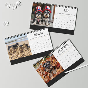 2026 Mini Schnauzer Desk Calendar Cute Puppy Desktop Calendar Dog Lover Gift Pet Desk Decor Cute Animal Desk Accessory Birthday Gift for Dog Mom