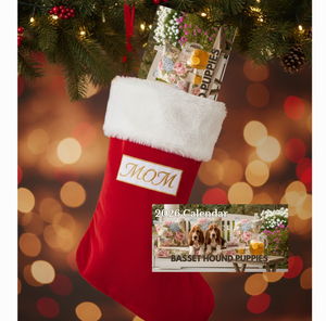 12 Months of Basset Puppy Love Calendar Basset Hound Puppy Desktop Calendar Dog Lover Gift Basset Parent Present Droopy Ears Monthly Calendar