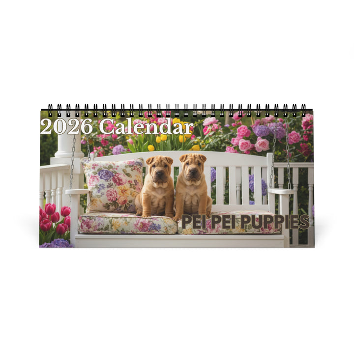 Shar Pei Puppy Calendar 2026 Desk Calendar Cute Dog Gift Pei Pei Lover Doodle Dog Calendar Puppy Desk Decor Stocking Stuffer