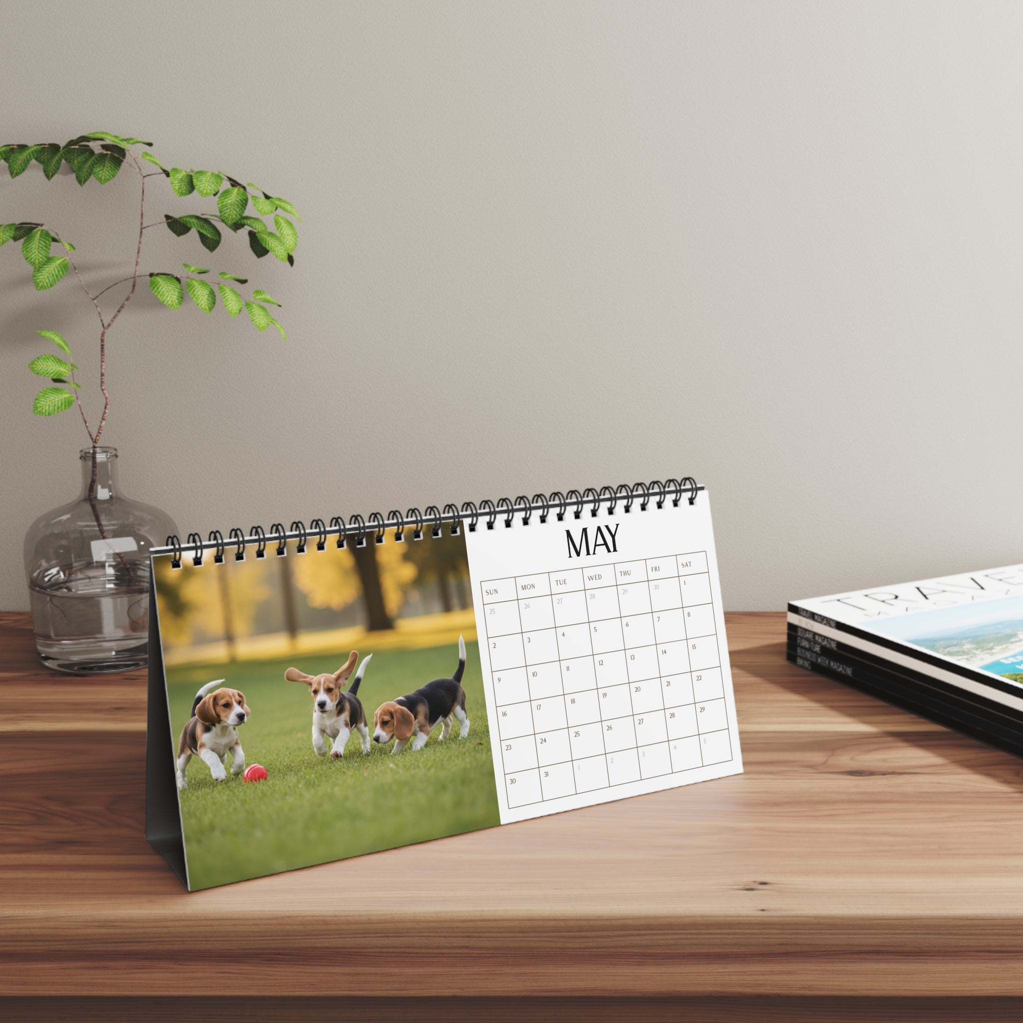 Beagle Desk Calendar Office Decor Dog Lover Gift Idea Secret Santa Present 2027 Monthly Planner Puppy Photography Cute Beagle Tent Calendar