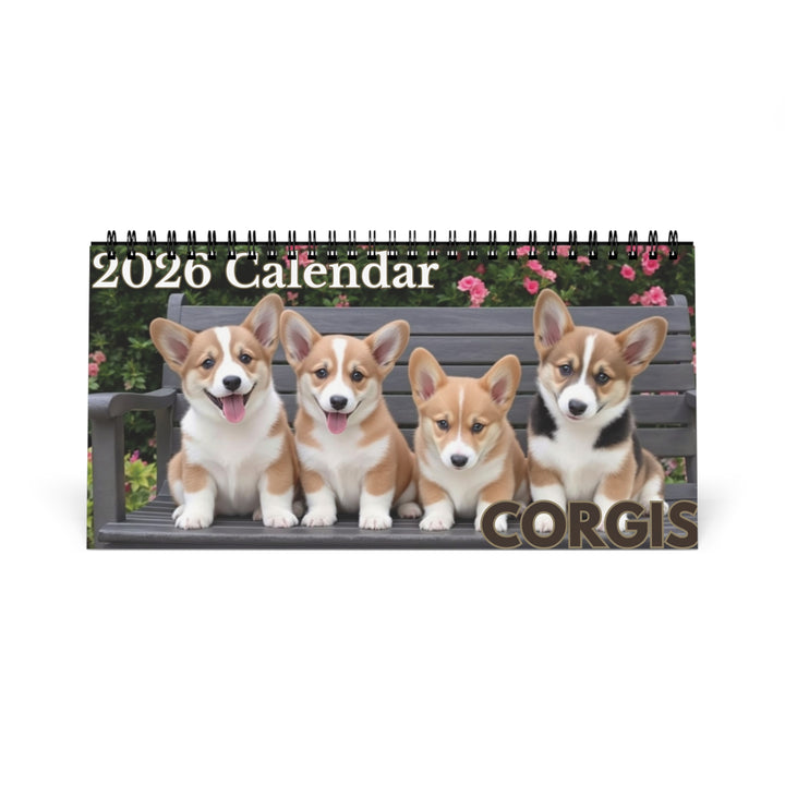 Corgi Puppies 2026 Desktop Calendar