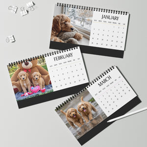 Goldendoodle Puppy Calendar 2026 Desk Calendar Cute Dog Gift Goldendoodle Lover Doodle Dog Calendar Puppy Desk Decor