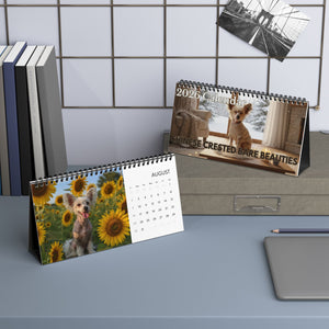 Bare Beauty Chinese Crested Calendar 2026 Hairless Dog Desk Calendar Dog Lover Gift Desktop Calendar Dog Mom Gift Stocking Stuffer