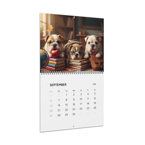 Bulldog Puppy Antics 2026 Wall Calendar – Full Size Seasonal Dog Photography Dog Mom Gift Office Party Gift Bulldog Lover Calendar Pet Calendar
