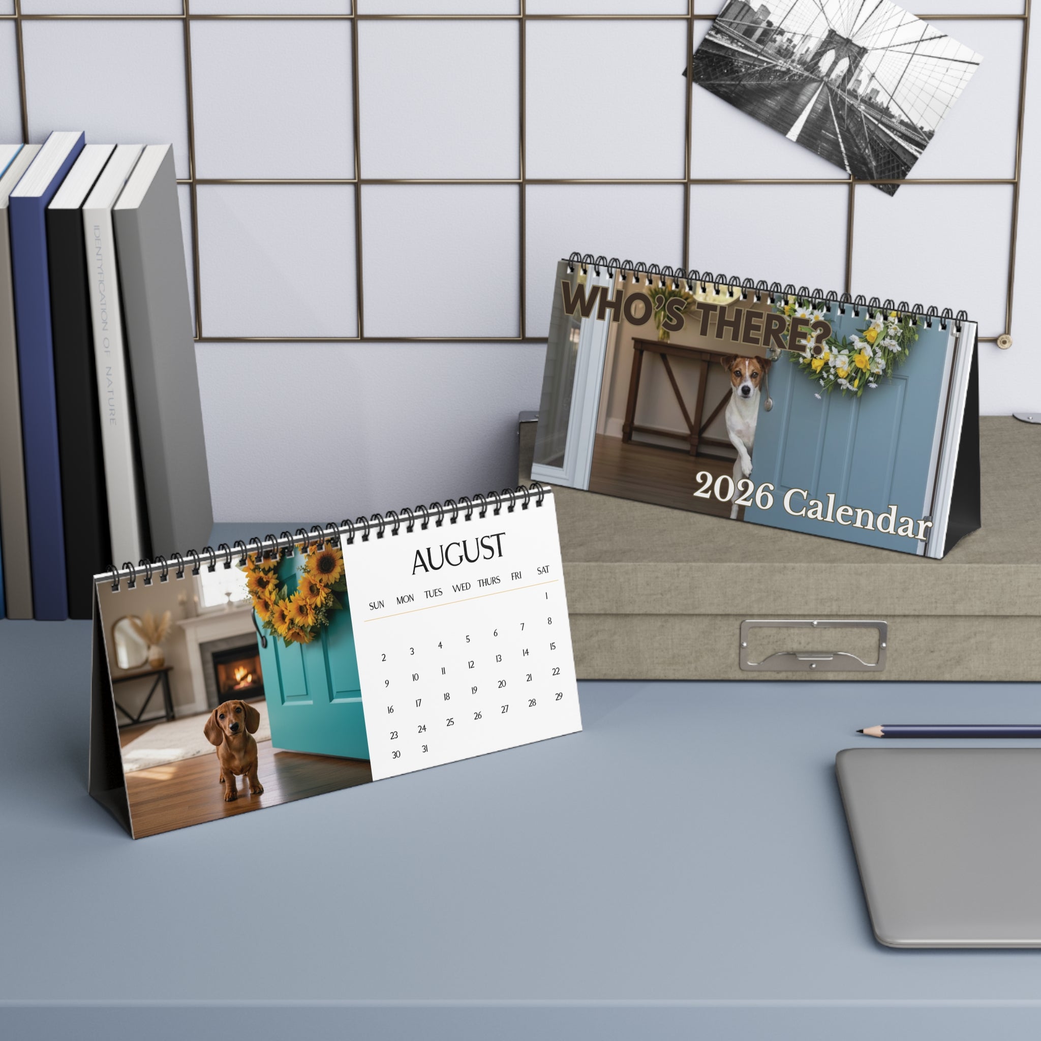 2026 Dog Lover Desktop Calendar - 12 Breeds Greeting You Monthly - 10x5" Tent Easel Spiral Calendar Gift for Dog Moms