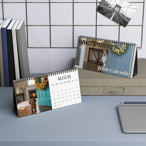 2026 Dog Lover Desktop Calendar - 12 Breeds Greeting You Monthly - 10x5" Tent Easel Spiral Calendar Gift for Dog Moms