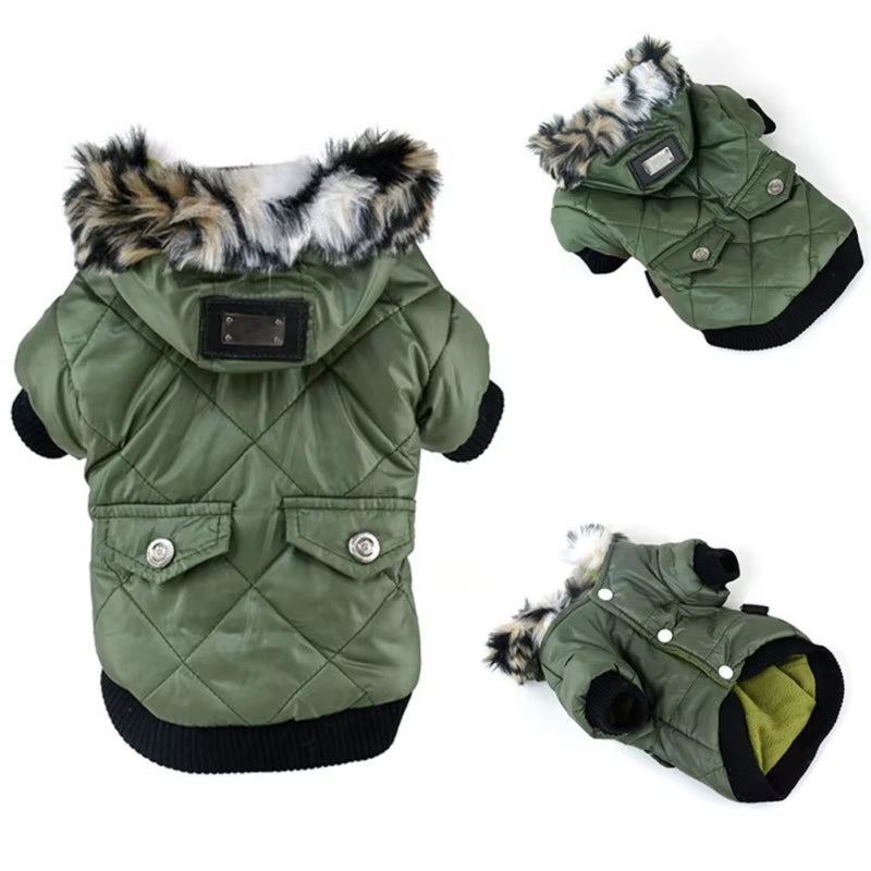 Winter Dog Clothes Warm Thicken Coat Jacket for Puppy Pet Fur Hoodie for Small Medium Dogs Chihuahua French Bulldog Clothing