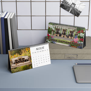 German Shepherd Puppy Love Calendar 2026 Monthly Desk Calendar Cute Dog Gift Shepherd Lover Dog Calendar Puppy Desk Decor