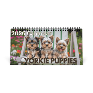 Cute Yorkie Puppy 2026 Desk Calendar Cute Puppy Desktop Calendar Dog Lover Gift Pet Desk Decor Cute Animal Desk Accessory Birthday Gift for Dog Mom