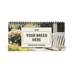 Custom Puppy Desktop Calendar Pick Your Dog Breed & Start Month Cute Desk Calendar Gift for Dog Lovers Birthday Gift Funny