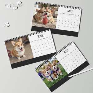 Custom Puppy Desktop Calendar Pick Your Dog Breed & Start Month Cute Desk Calendar Gift for Dog Lovers Birthday Gift Funny