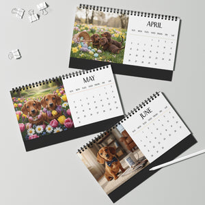 2026 Dachshund Puppy Desk Calendar Cute Puppy Desktop Doxie Puppy Calendar Dog Lover Gift Pet Desk Decor Cute Animal Desk Accessory Birthday Gift for Dog Mom